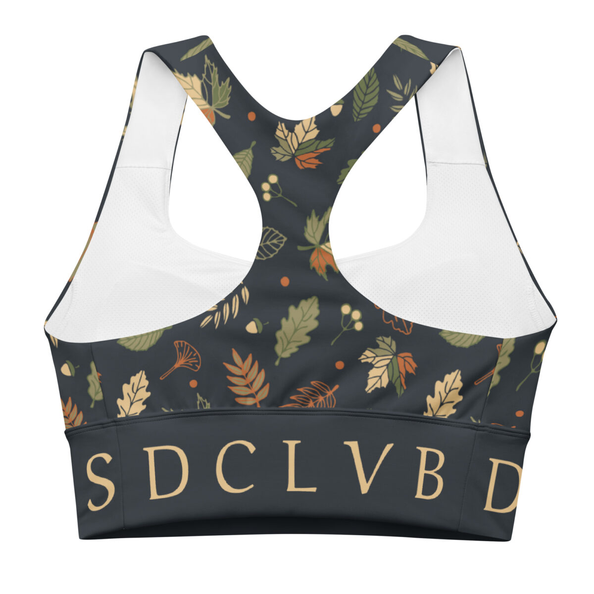 all over print recycled longline sports bra white back 6843bab22a084 longline sports bra