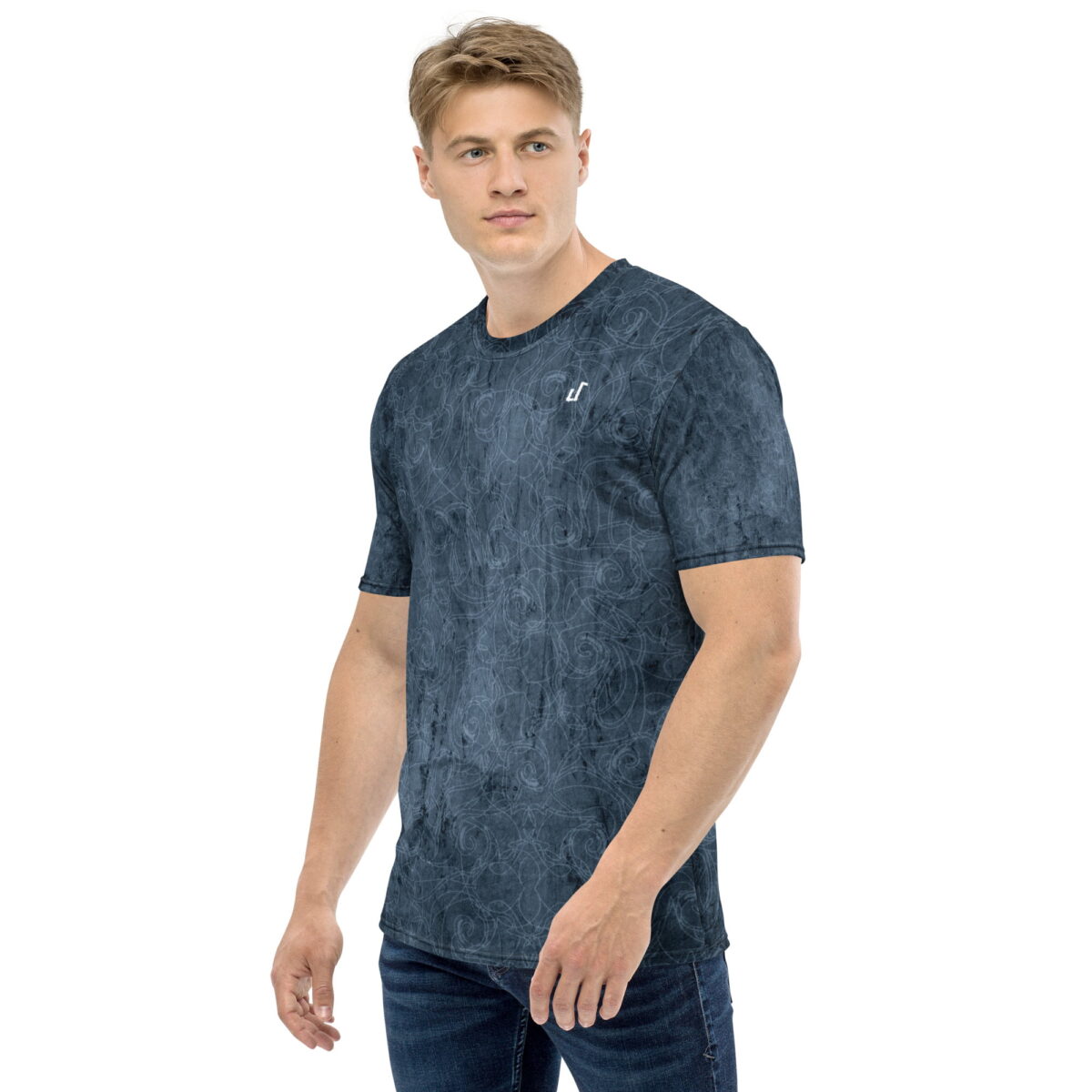 all over print mens crew neck t shirt white left 65f0c8ac16046 herren t-shirt