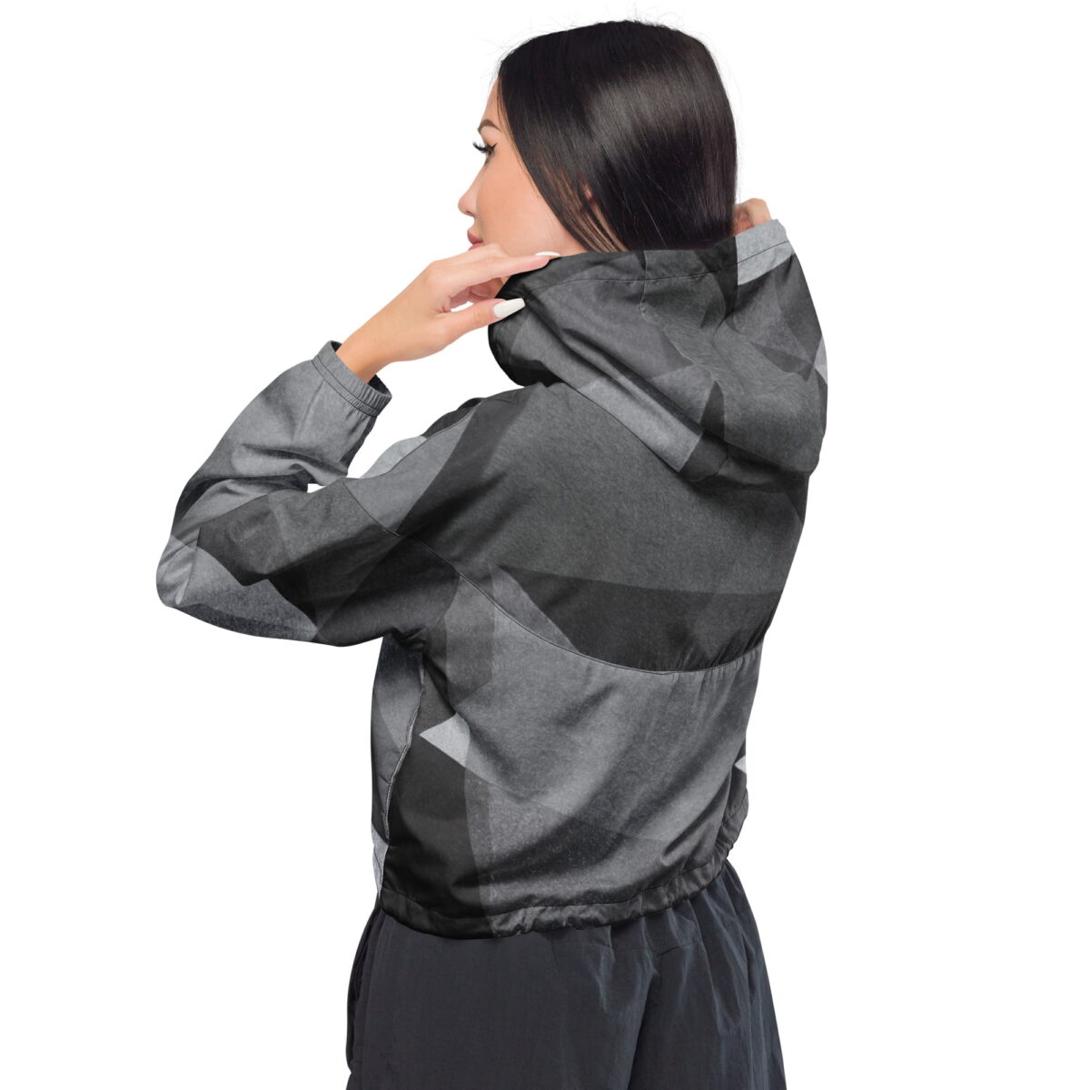 all over print womens cropped windbreaker black back 63538800a1a62 damen windbreaker