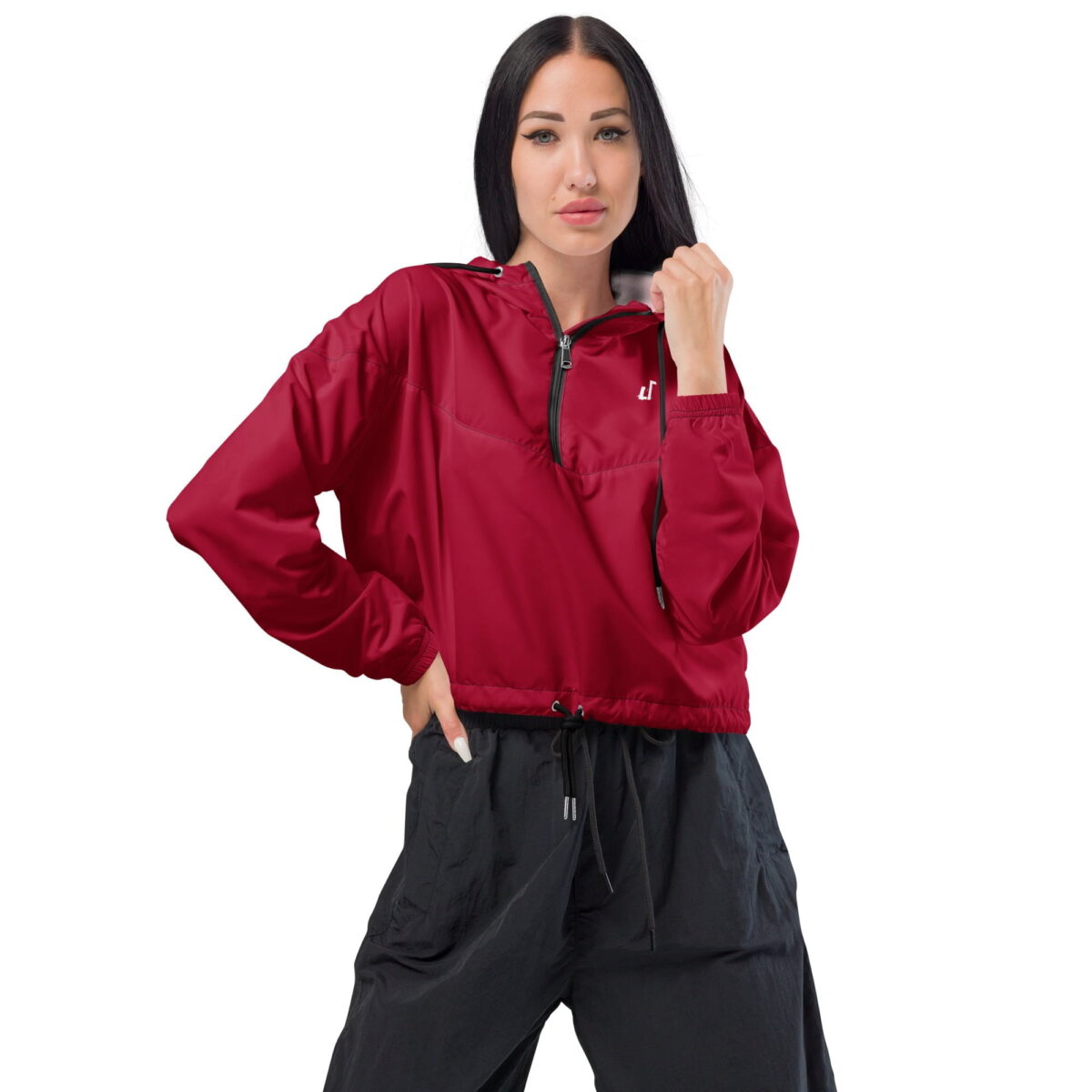 all over print womens cropped windbreaker black front 6335f83b0108c damen windbreaker