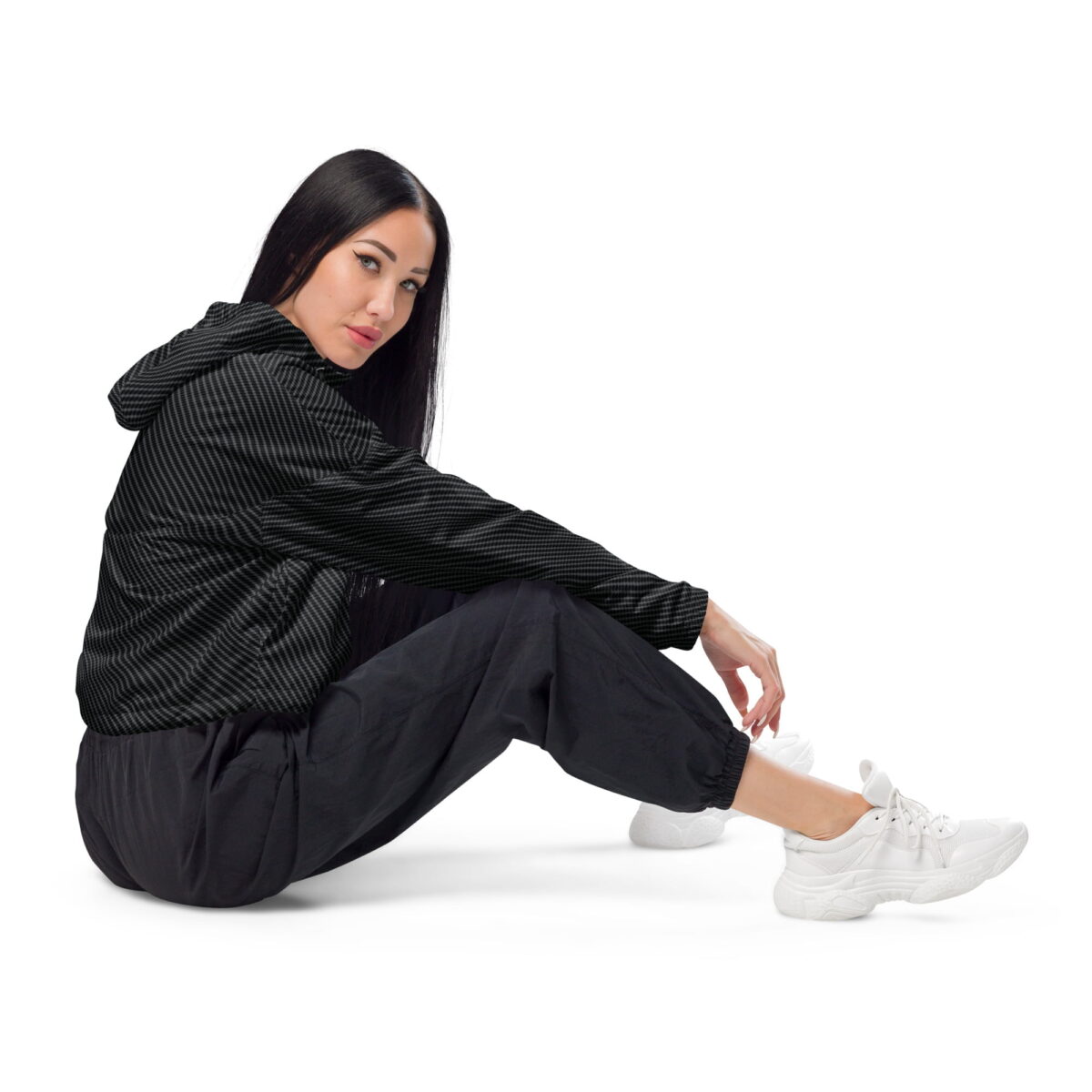 all over print womens cropped windbreaker black right 6348f5617f7de damen windbreaker