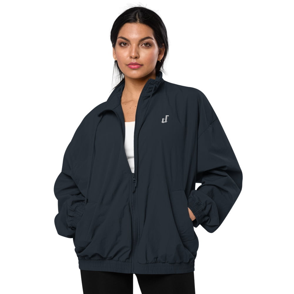 recycled tracksuit jacket french navy front 621b30d527210 damen trainingsjacke